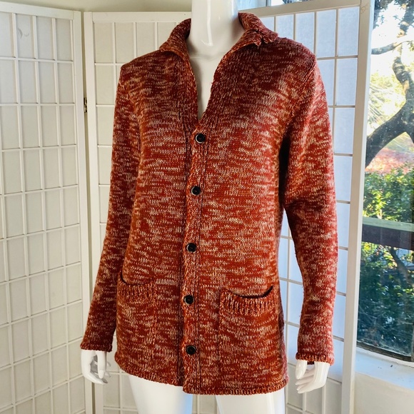 Barena Venezia Womens Orange Button  Knit Cardigan, L. - Picture 4 of 4